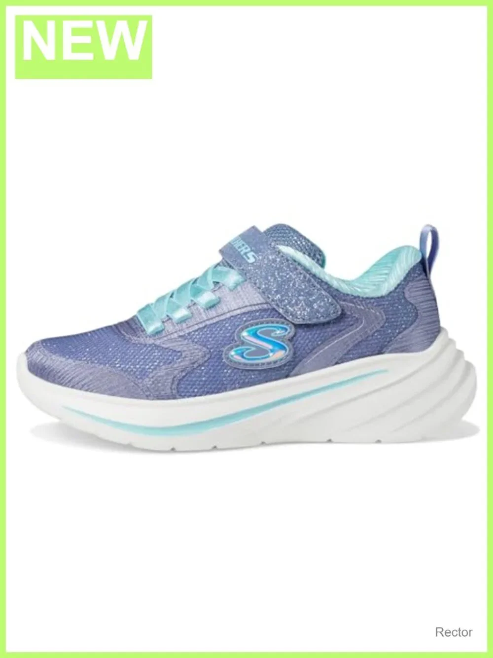 Girls Skechers Wave 92 Sneaker Sparkle Mesh Adaptive Closure